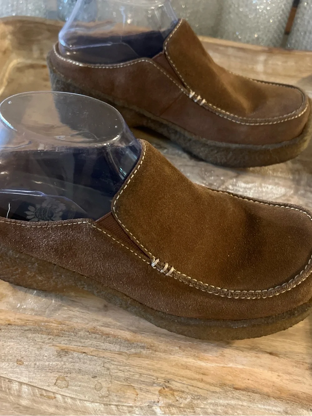 Yellow Box Brown Suede Wedge Slip-Ons Depot
